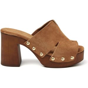 Lazamani  Clogs Dames  Cognac  Suède