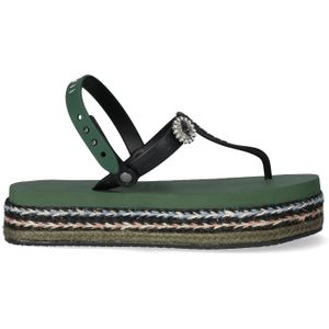 Uzurii  Sandalen Dames Raffia Sandal Deluxe  Groen  Kunststof