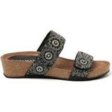 Lazamani  Slippers Dames Mary  Zwart  Leer