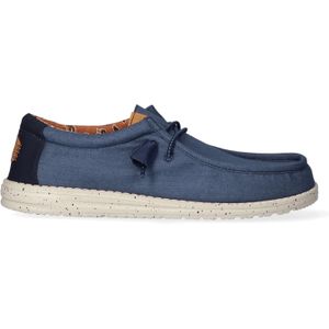 HEYDUDE  Instappers Heren Wally Washed  Blauw  Canvas