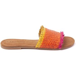 Lazamani  Slippers Dames  Oranje  Leer