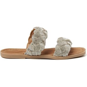 Lazamani  Slippers Dames  Zilver  Strass