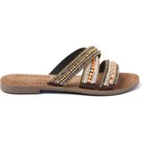 Lazamani  Slippers Dames  Bruin  Leer