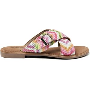 Lazamani  Slippers Dames  Roze  Raffia