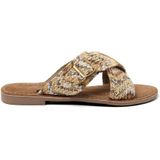 Lazamani  Slippers Dames  Beige  Raffia