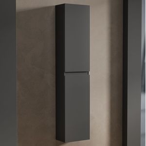 Vestland - Kolomkast Badkamer - Badkamerkast Hoog - Badkamermeubel - Zwart - 160 x 35 x 20 CM