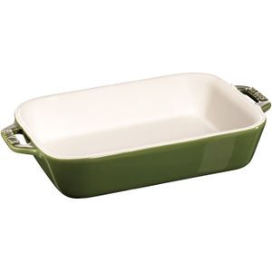 Staub Ceramique Ovenschaal 20 cm, Rechthoekig, Basilicumgroen - Ceramique - Staub