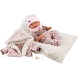 Llorens full body babypop meisje Nica met kleding kussen en speen 40 cm