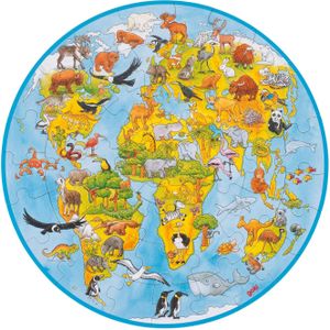 XXL Wereldpuzzel (49 stukjes) - Dieren en Continenten