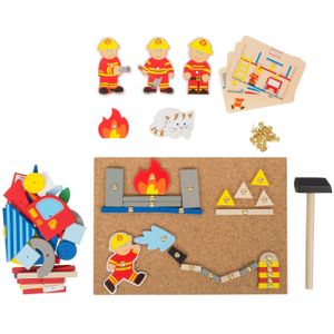 Small Foot - Hamertje Tik Brandweer: Creatief Prikbordspel voor Kinderen | Leeftijd 3+ | 160-delig