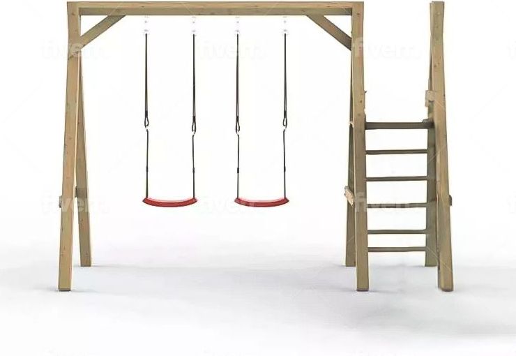 Houten schommel dubbel swing + platform Prestige Garden exclusief glijbaan