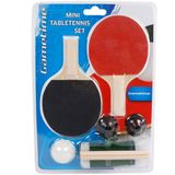 Gametime Tafeltennisset Mini 16 X 9 Cm Zwart/rood 4-delig