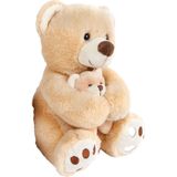 Take Me Home Knuffel Beer met Baby Pluche - Lichtbruin, 25cm