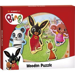 Houten Vormenpuzzel Bing Karakters (5st) - Leerzaam en Geschikt voor Kleine Handjes