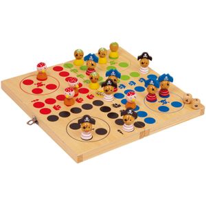 Houten Ludo Pirateneiland - Speelplezier voor het hele gezin - 2-4 spelers vanaf 3 jaar - FSC 100% hout