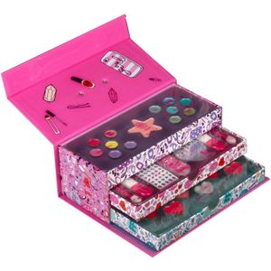 Create it! - Beautycase - Roze - Veganistisch - 12 x Oogschaduw, 6 x Lippenbalsem