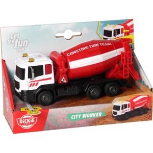 Dickie City Worker Betonmixer Vrachtwagen Rood