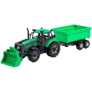 Cavallino Tractor met Lader en Aanhang Kiepwagen Groen,  Schaal 1:32