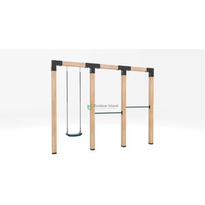 Houten schommel Douglas| Mila 350 cm | Donkergroen duikelstang