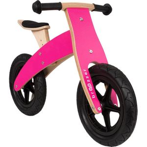 loopfiets Broozzer houten - Carbon Fibre - roze