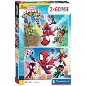 Clementoni Legpuzzel Super Color Spidey and His Amazing Friends 2x60st.