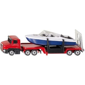 Siku - 1613 - Dieplader met Boot - Rood/Blauw/Wit - Metaal/Kunststof