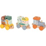 Small Foot - Houten Stapelblokken Trein Safar - 16dlg.
