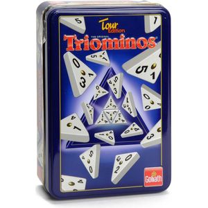 Triominos Travel Tour Edition Tin - Compact Reisspel voor 2-4 spelers vanaf 6 jaar