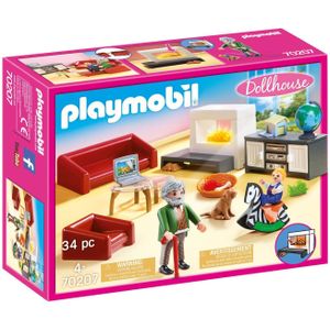 PLAYMOBIL Dollhouse Huiskamer met openhaard - 70207