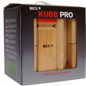 Bex Kubb Pro Rode Koning - Rubberhout