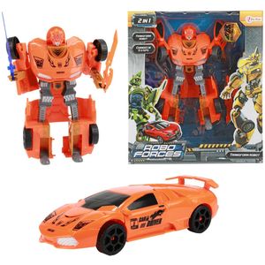 Roboforces Transformeer Auto Robot Oranje