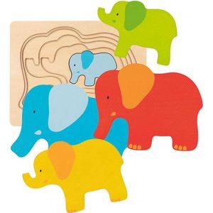 Goki Houten Lagenpuzzel Olifant, 5st.