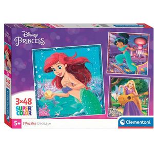 Clementoni Legpuzzel Super Color Vierkant Disney Prinses, 3x48st.