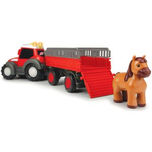 DICKIE ABC Happy Massey Ferguson Tractor met Aanhanger en Paard