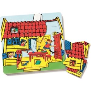 Pippi Langkous Houten Puzzel 3 Lagen