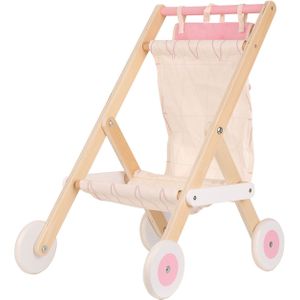 CLASSIC WORLD Houten Kinderwagen Poppenwagen met Tas Voor Accessoires