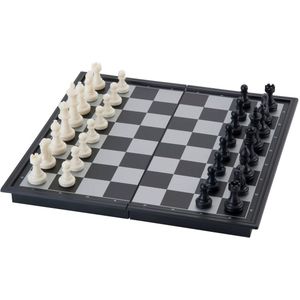 Reis schaak spel, magnetisch, opklapbaar. Afm. 24 x 24 cm