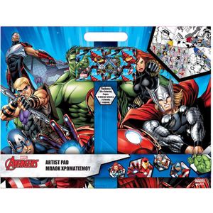 Tekenblok Avengers met Stickers en 3 Krijtjes, 40 Vellen