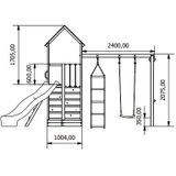 Houten Speeltoestel Big Monkey + geel glijbaan 120 platform