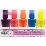 Create it! Nagellak Neon - 5 Stuks - Kleurrijk - Geschikt voor Kinderen vanaf 3 Jaar