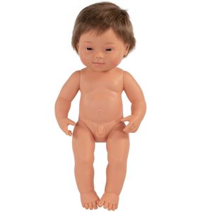 Miniland Babypop Europese Jongen Down 38cm - Anatomisch correcte pop met syndroom van down, beweegbare armen en benen, en vanillegeur