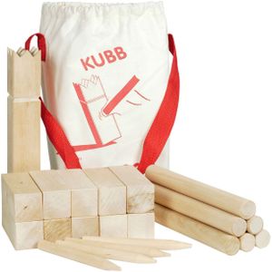 Goki Kubb Vikings Game - Small Size in a Cotton Bag | Geschikt voor kinderen vanaf 5 jaar | Speel met 2-6 spelers