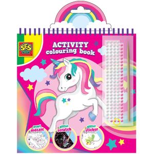 SES Doe Kleurboek Glitter 3 in 1