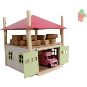 Kids Globe Set Kids-Globe-Hooiberg-Hout-Met-Berging+ Volvo Met Caravan