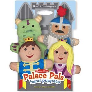 Melissa & Doug Kasteelvriendjes handpoppen (set van 4) - Prins, prinses, ridder en draak