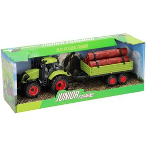 Tractor met Aanhanger - Boomstammen