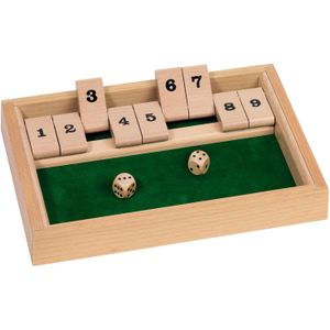 Houten spel Shut the box - Dobbel- en kansspel voor 2+ spelers - Vanaf 6 jaar - Inclusief dobbelstenen
