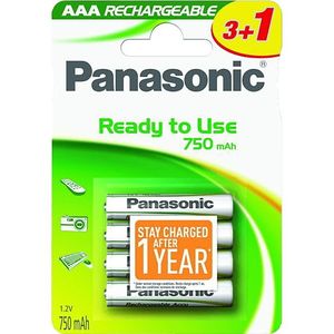 Panasonic Battery Herlaadbare Aaa-batterijen Evolta 750 Mah 4-pack (hhr-p3 Evolta/3+1)