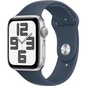 Apple Watch Se GPs 44 Mm Silver Aluminium Kast Storm Blue Sport Band - M/l (mree3qf/a)