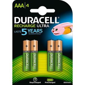 Duracell Herlaadbare Aaa-batterijen Aaa 850 Mah 4 Stuks (5000394203822)